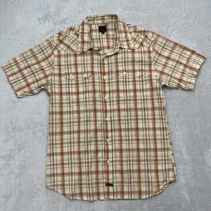 Oneill Shirt Mens Large Plaid Red White Short Sleeve Western Work Coyboy Button